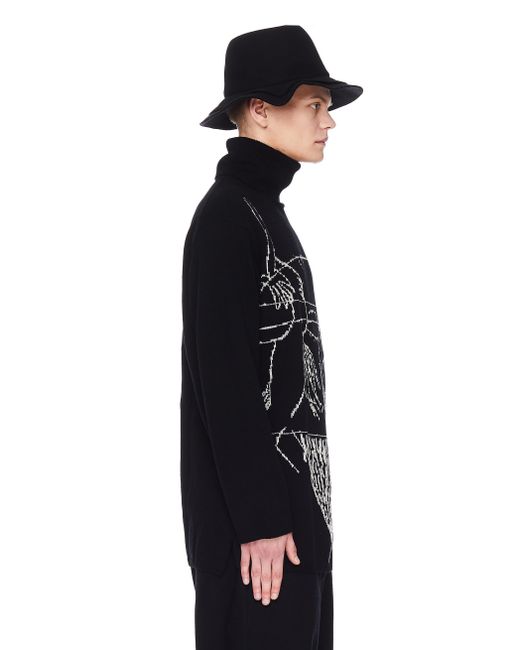 Yohji Yamamoto Свитер из шерсти черного цвета