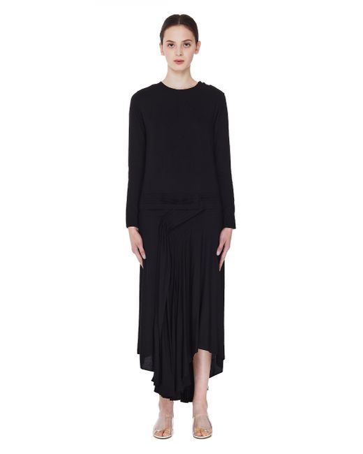 Yohji Yamamoto Черное платье с вшитым поясом