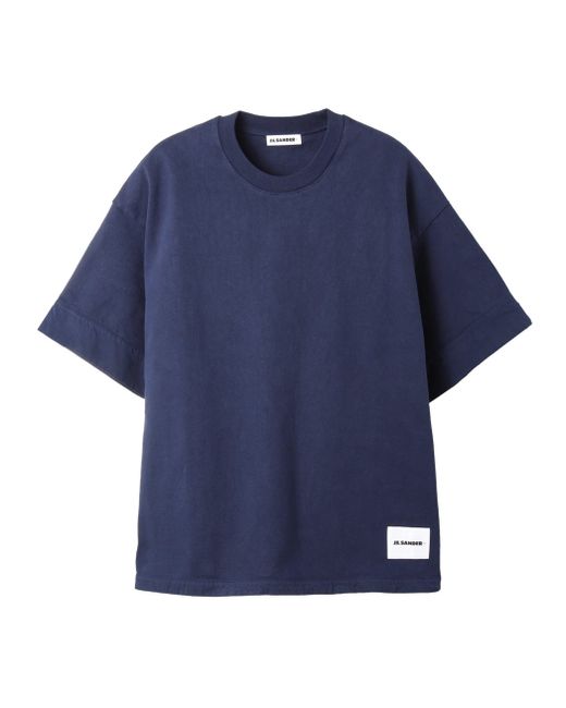 Jil Sander Темно-синяя футболка с логотипом