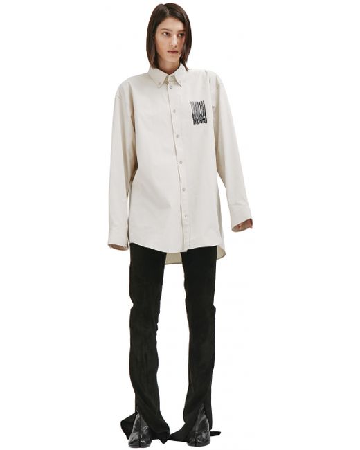 Balenciaga Бежевая рубашка с принтом