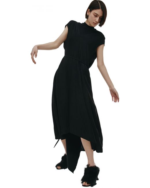 Vetements Черное платье без рукавов с поясом