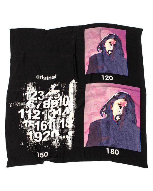 Yohji Yamamoto Шелковый платок с фотопринтом