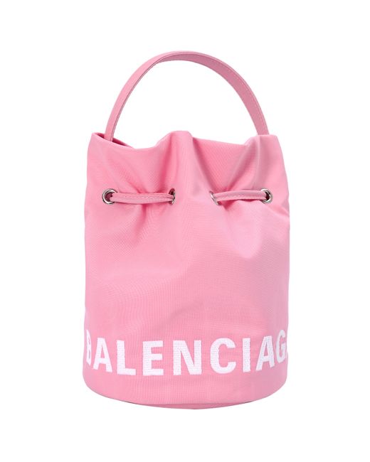 Balenciaga Розовая сумка-ведро Wheel XS