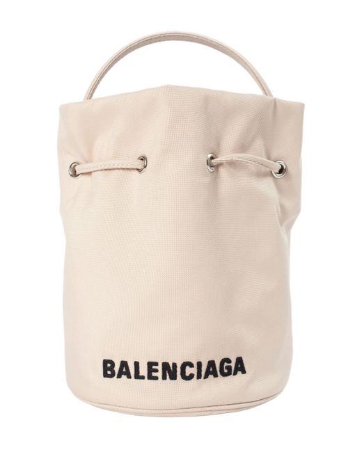 Balenciaga Бежевая сумка-ведро WHEEL XS