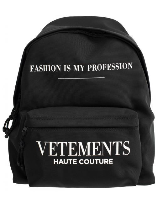 Vetements Черный рюкзак с принтом Fashion is my Profashion