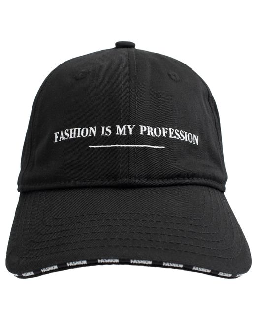 Vetements Черная кепка с вышивкой Fashion is my Profession