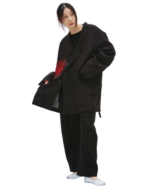 Yohji Yamamoto Оверсайз пиджак из шелка