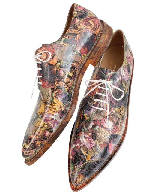 Comme Des Garcons Кожаные туфли с цветочным принтом