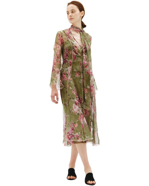 Blumarine Шелковое платье с цветочным принтом