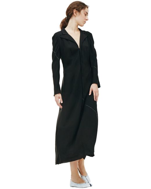 Yohji Yamamoto Черное платье с длинными рукавами