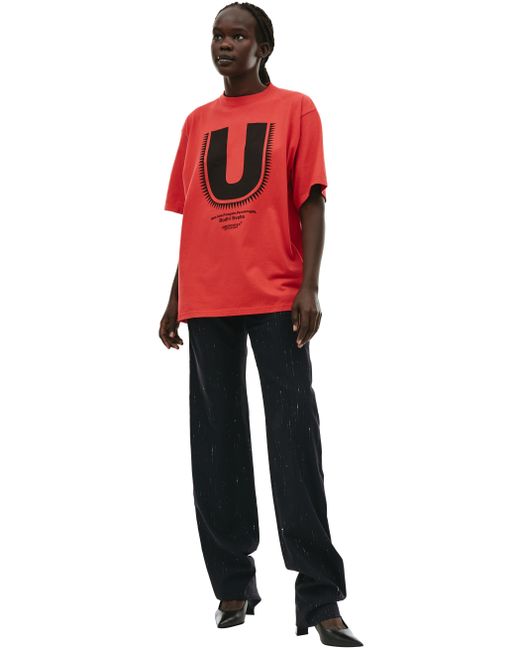 Undercover Красная футболка с принтом U