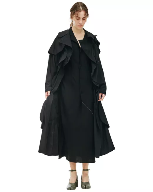 Yohji Yamamoto Шерстяное пальто с объемными кругами
