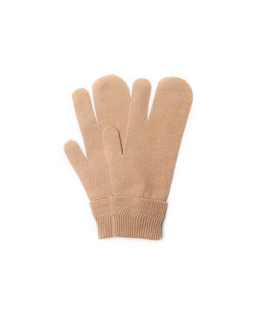 Maison Margiela Бежевые перчатки из шерсти и кашемира