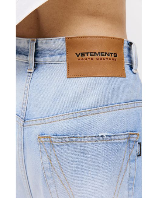 Vetements Широкие раваные джинсы