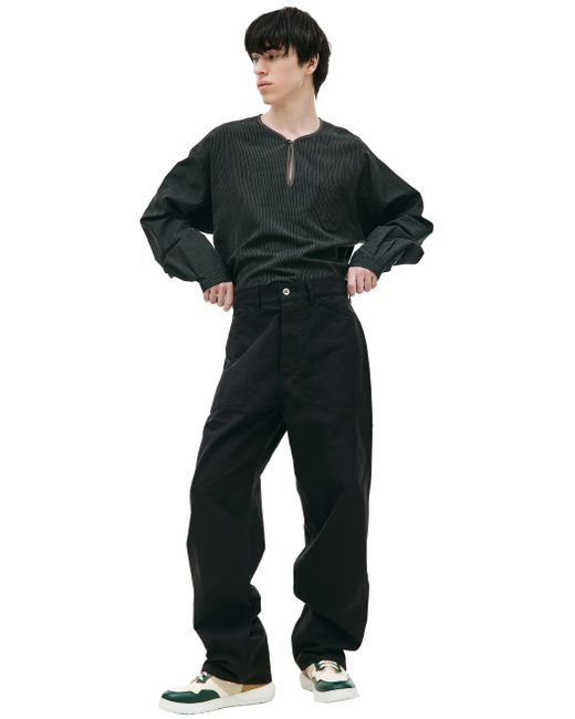 Visvim Черные брюки Carpenter с накладными карманами