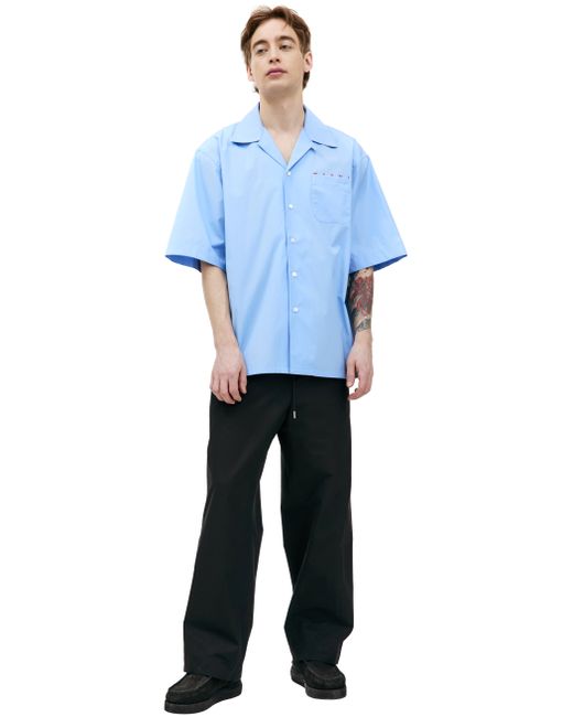 Marni Хлопкова рубашка с коротким рукавом