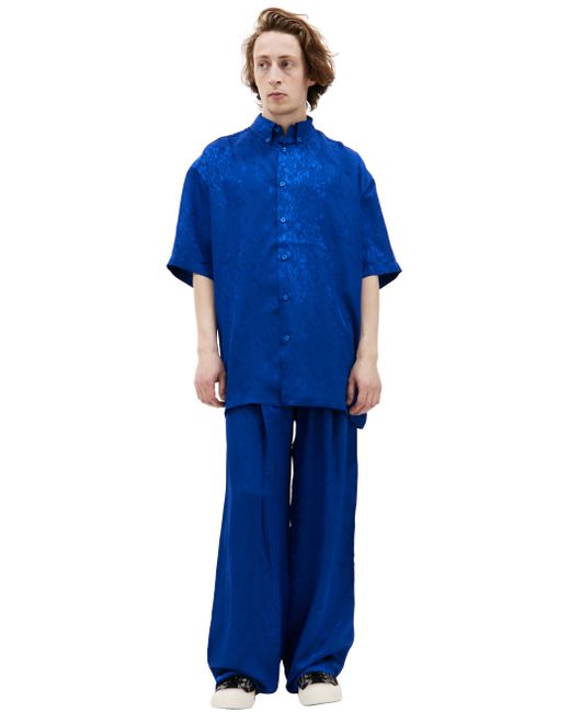 Louis Gabriel Nouchi Синяя рубашка с короткими рукавами