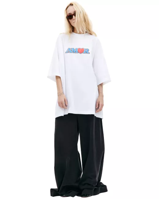 Vetements Оверсайз футболка с принтом Amor