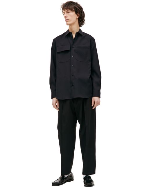 Jil Sander Рубашка из шерсти с накладными карманами