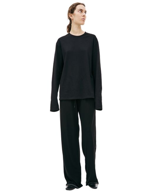 Jil Sander Черный лонгслив с принтом