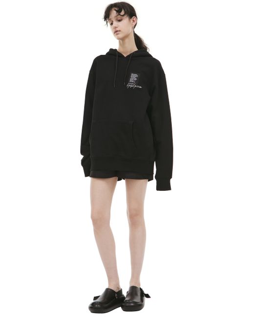 Yohji Yamamoto Черное худи с патчем
