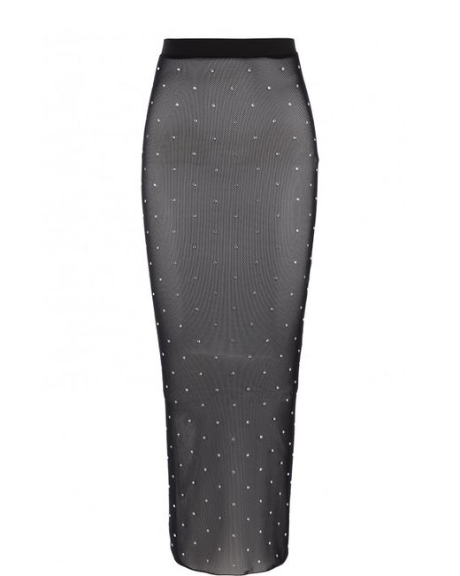 Alessandra Rich Полупрозрачная юбка-миди с декоративной отделкой