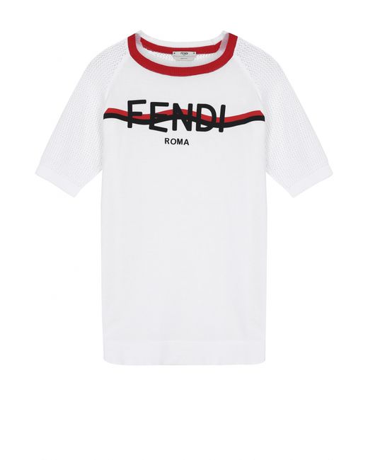 Fendi Футболка прямого кроя с логотипом бренда и круглым вырезом