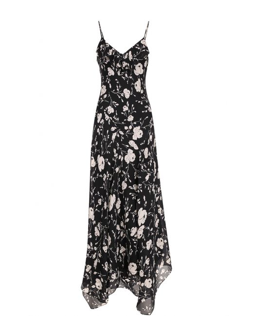 Polo Ralph Lauren Шелковое платье-макси с цветочным принтом