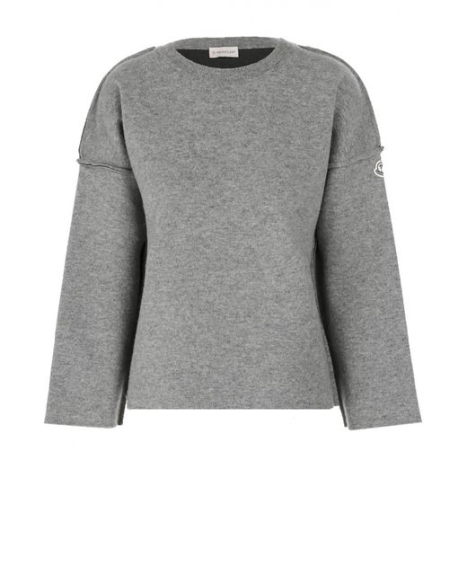 Moncler Пуловер свободного кроя со спущенным рукавом и логотипом бренда