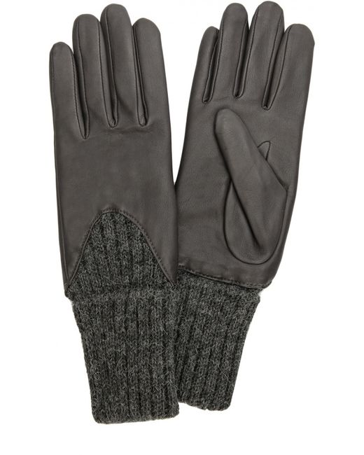 Agnelle Кожаные перчатки с вязаными манжетами