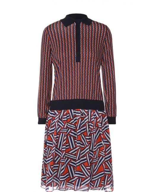 Diane Von Furstenberg Приталенное платье-рубашка с юбкой в складку