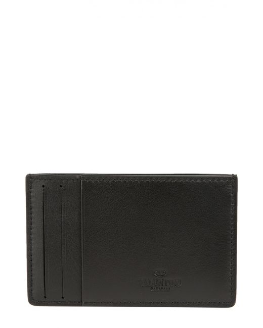 Valentino Кожаный футляр для кредитных карт с металлическими шипами