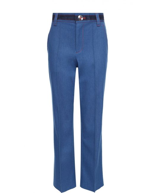 Marc Jacobs Укороченные расклешенные джинсы с контрастной отделкой