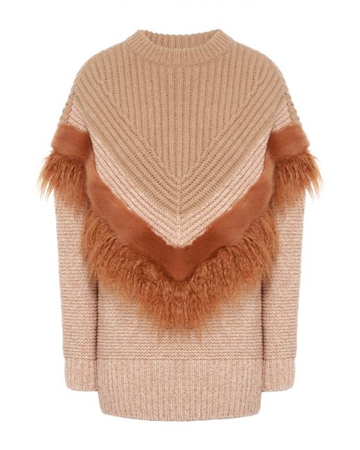 Stella Mccartney Удлиненный пуловер фактурной вязки с декоративной отделкой