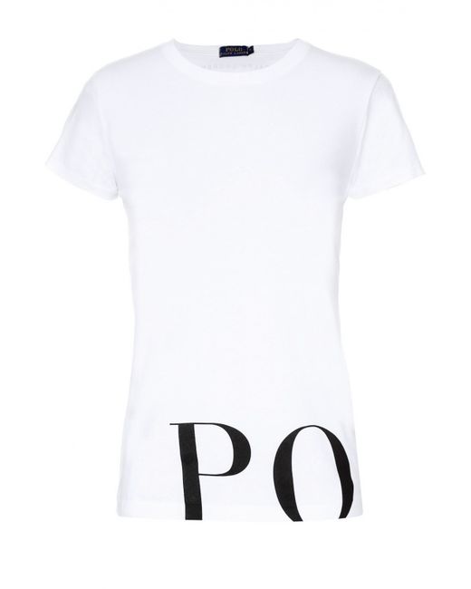 Polo Ralph Lauren Хлопковая футболка с контрастной надписью