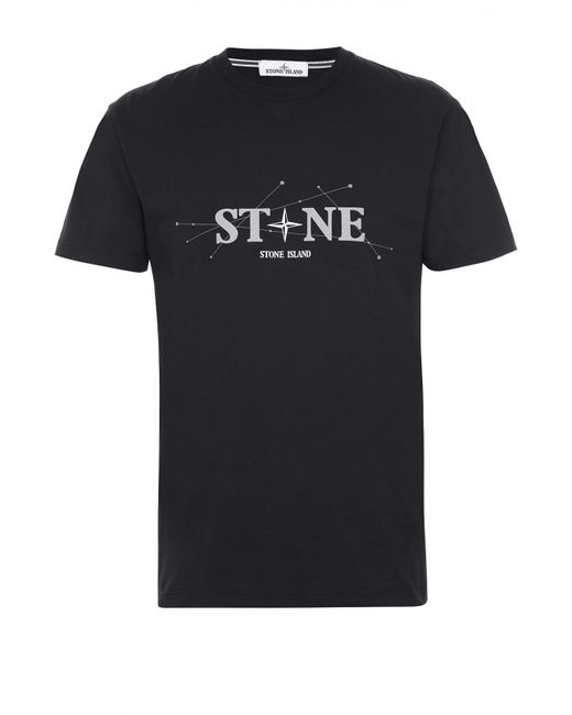 Stone Island Хлопковая футболка с надписью