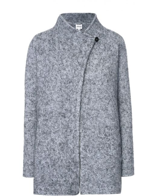 Armani Collezioni Укороченное шерстяное пальто с высоким воротником