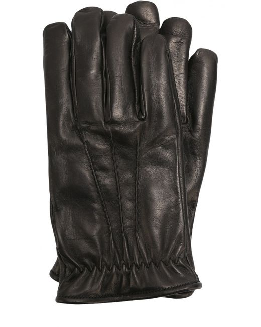 Brioni Кожаные перчатки с подкладкой из кашемира