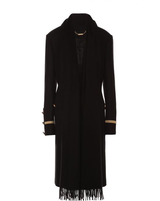 Givenchy Пальто прямого кроя с контрастной отделкой и кашемировым шарфом