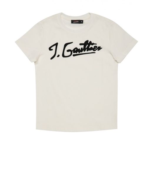 Jean Paul Gaultier Хлопковая футболка с аппликацией