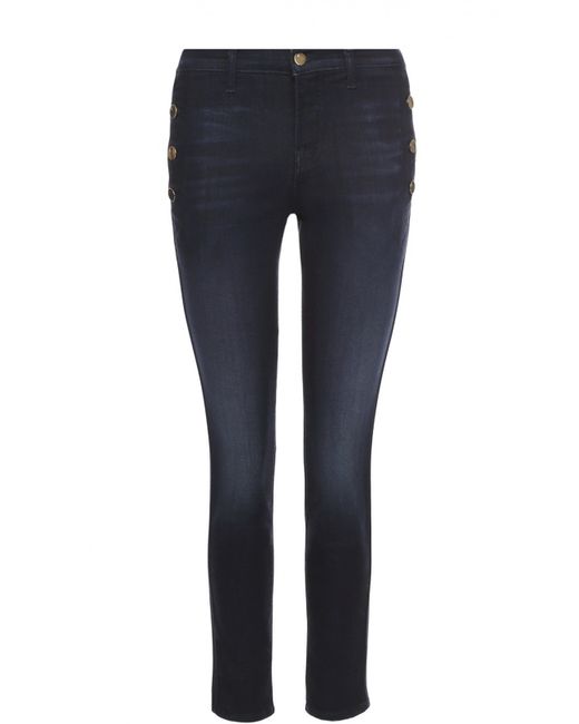 J Brand Укороченные джинсы-скинни с декоративной отделкой