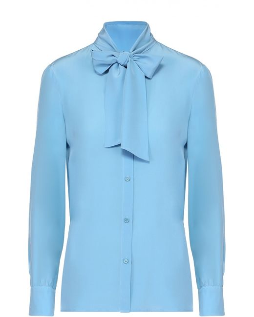 Missoni Шелковая блуза прямого кроя с воротником аскот M