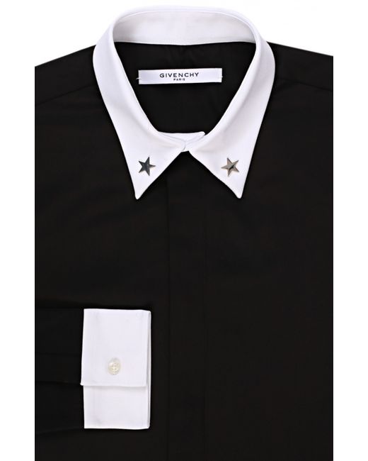 Givenchy Хлопковая рубашка с контрастными манжетами
