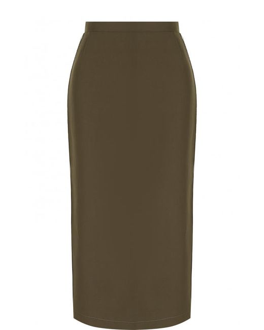No21 Хлопковая юбка-миди с контрастной отделкой