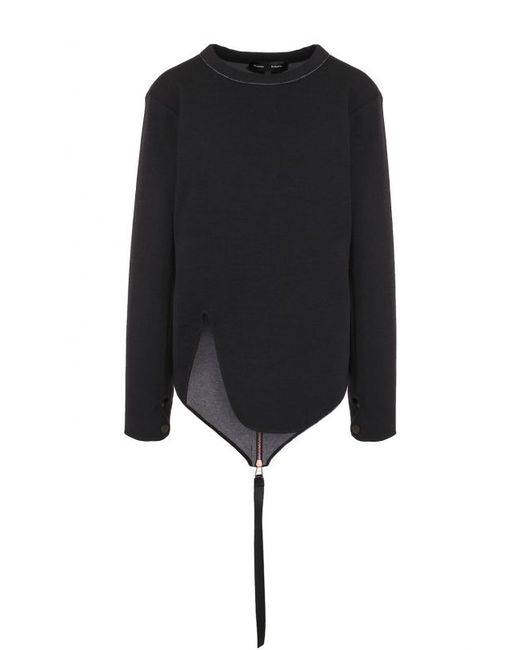 Proenza Schouler Пуловер с круглым вырезом из смеси шерсти и хлопка
