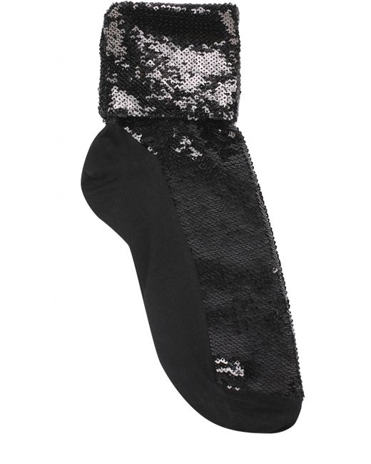 Saint Laurent Хлопковые носки с пайетками