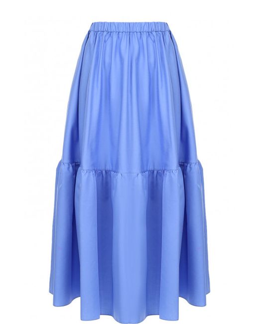 Stella Mccartney Однотонная хлопковая юбка с эластичным поясом