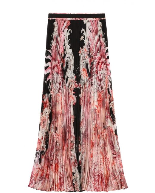 Roberto Cavalli Плиссированная юбка-миди с цветочным принтом