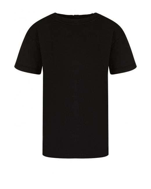 Helmut Lang Однотонная хлопковая футболка с круглым вырезом