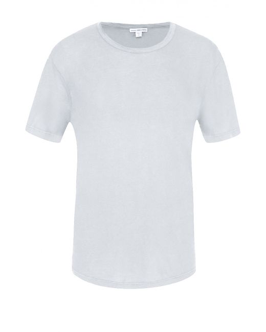 James Perse Хлопковая футболка с круглым вырезом